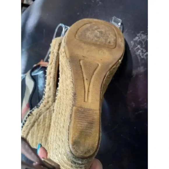 Burberry without tag Espadrilles Wedge Toe Sandals Women's 9.5  Mid Heel… - Picture 8 of 9